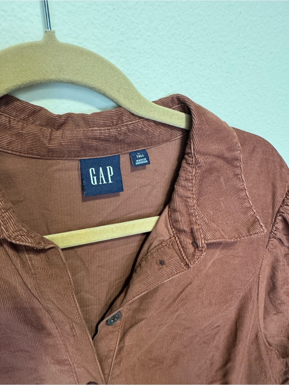 GAP Corduroy Rust-Brown Button Shirt Dress - Picture 2 of 4